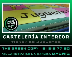 Carteleria interior de locales | the green copy lonas banderas villanueva de la canada madrid