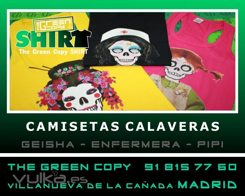 Serigrafía de Camisetas Diseño Calaveras | The Green Copy Serigrafía Villanueva de la Cañada MADRID