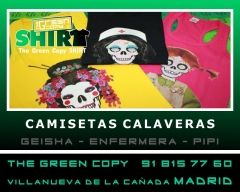 Serigrafia de camisetas diseno calaveras | the green copy serigrafia villanueva de la canada madrid