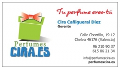 Tarjeta de visita Cira Cañigueral | Perfumes Cira