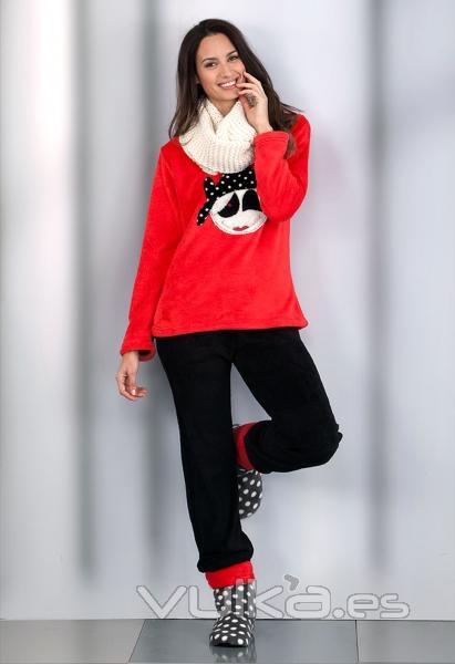 Pijama Massana Inverno p641209 Rojo estampado Pirata. Loungewear Homewear winter 2014-2015 