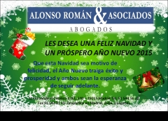 Alonso roman y asociados abogados os desean ¡felices fiestas! http://wwwaraabogadoses/ 915445612