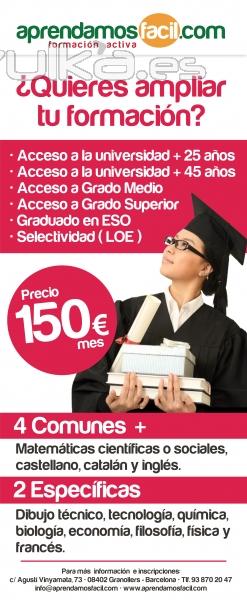 Formacin para ESO, Bachiller, Mdulos, Universidad