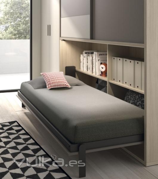 Composición dormitorio juvenil diseño JJP infinity 30 cama abatible.