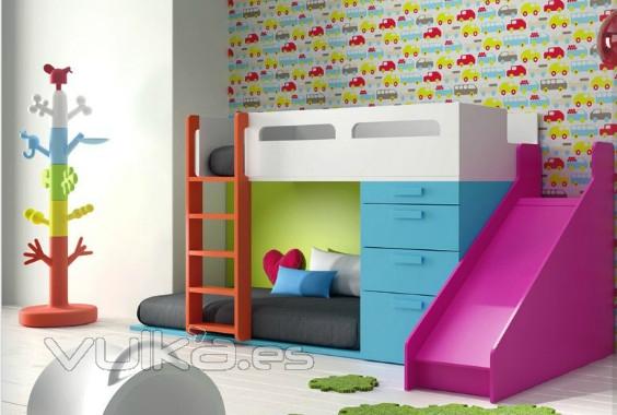 Dormitorio infantil litera de muebles JJP coleccin infinity 11.