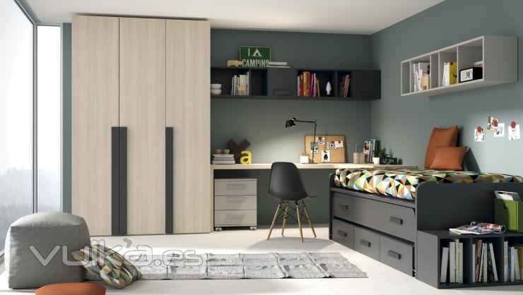 Dormitorio juvenil de muebles JJP coleccin infinity 40.