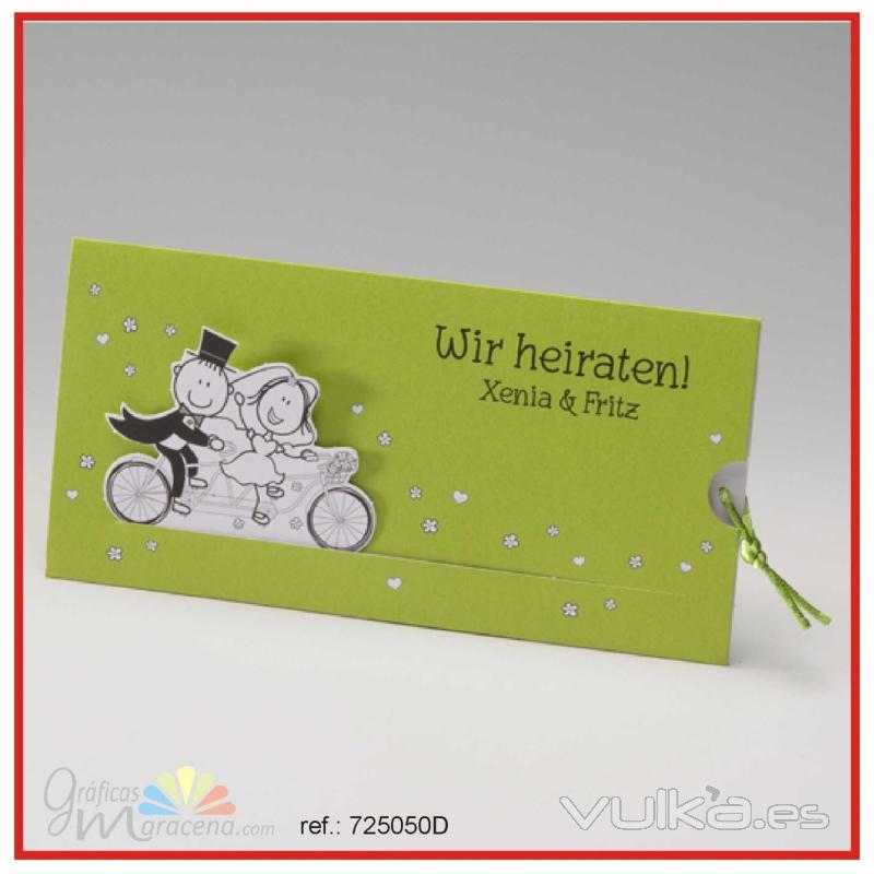 Invitación de boda 2015  novios moto