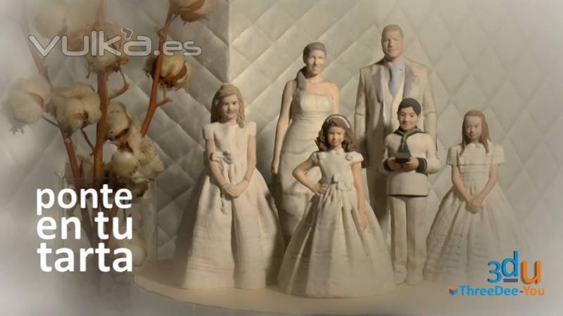 Figuras personalizadas para tartas de boda, comunin y cumpleaos -ThreeDee-You Foto-Escultura 3d-u
