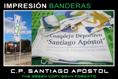 Impresion de banderas complejo deportivo | the green copy banderas villanueva de la canada madrid