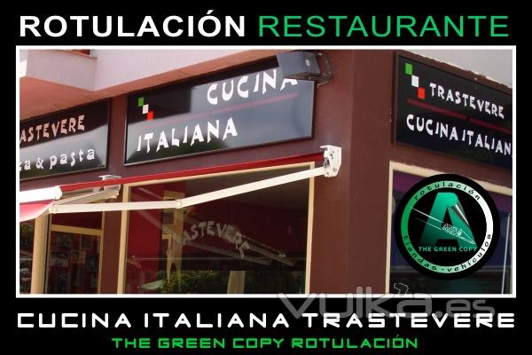 Rtulo de Fachada Restaurante Italiano | The Green Copy Rotulacin Villanueva de la Caada MADRID