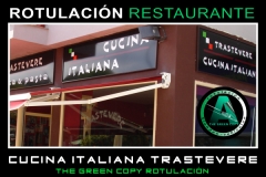Rotulo de fachada restaurante italiano | the green copy rotulacion villanueva de la canada madrid