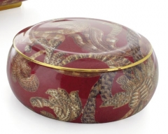 Caja, redonda,  decorada de estilo barroco london ceramica san marco