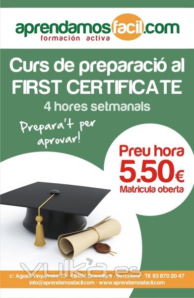FIRST CERTIFICATE GRANOLLERS