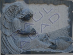 Lapida personalizada en magnetic blue, escultor de lapidas, lapidas valencia