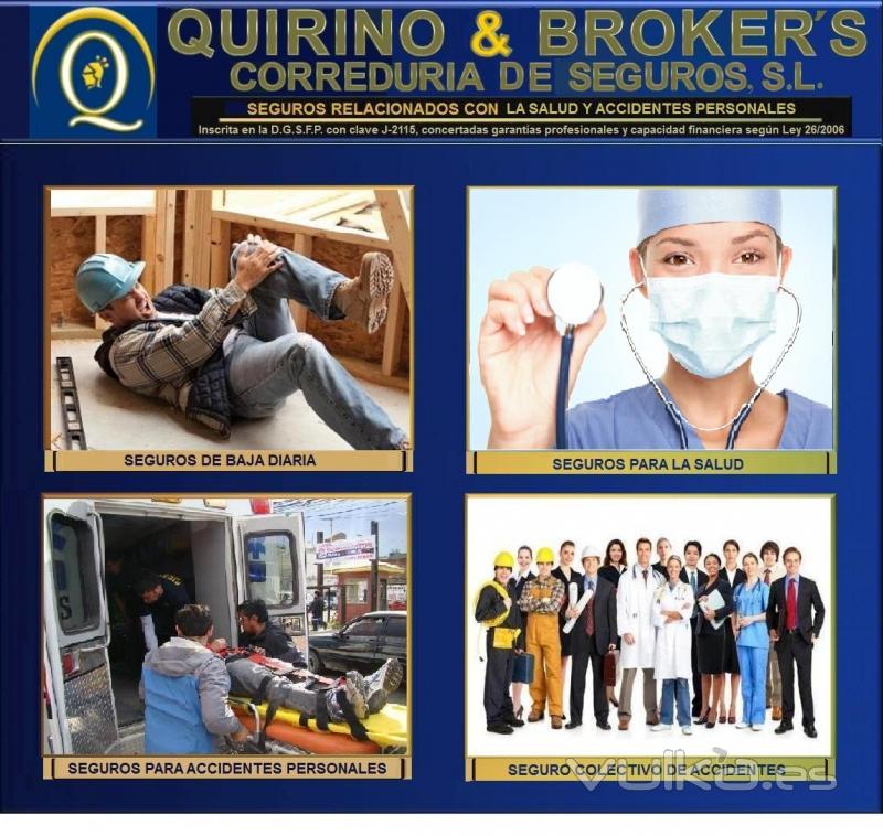 QUIRINO & BROKERS Seguros relacionados con las personas, accidentes personales, colectivos, convenio