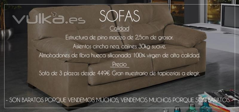 Rebajados todos nuestros sofás. Gran muestrario de telas. http://www.originalhouse.info/