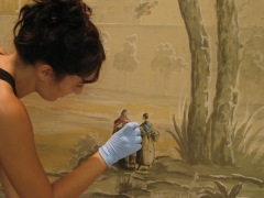 Restauracion de papel y mural: restauarcion comedor de capitania general valencia