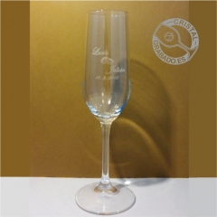 Copa de champan grabada personalizada