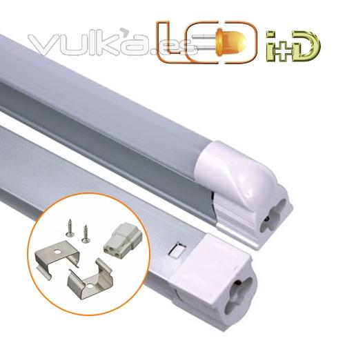 Tubo LED T5 con soporte y conexiones