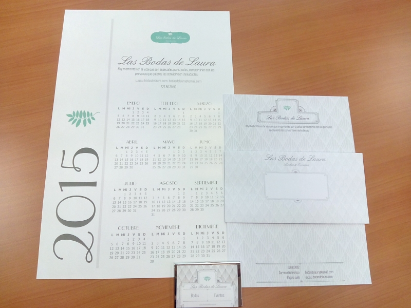 Diseño calendarios, tarjetas de visita, y papelería