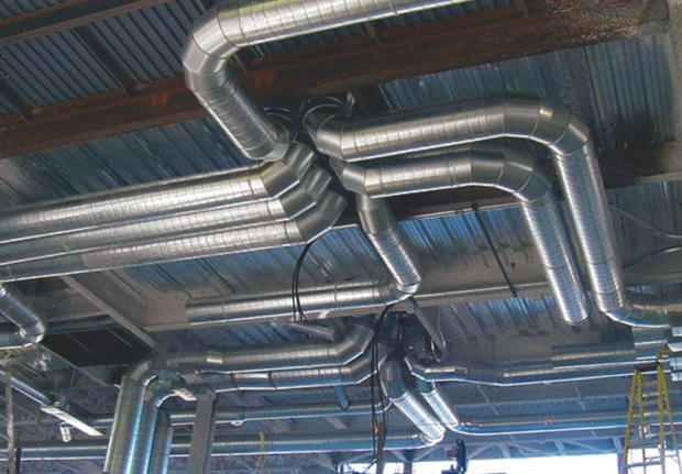Ejemplo de red de conductos de ventilación industrial