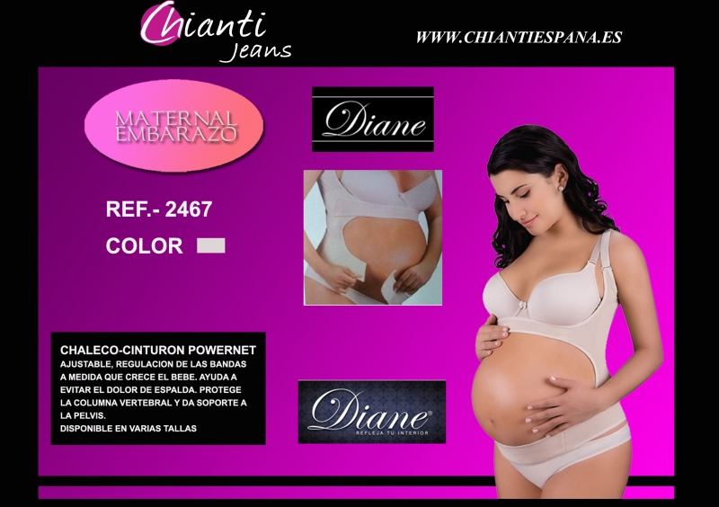 Ref 2467 Chaleco maternal Diane colombiano, para el periodo de embarazo.