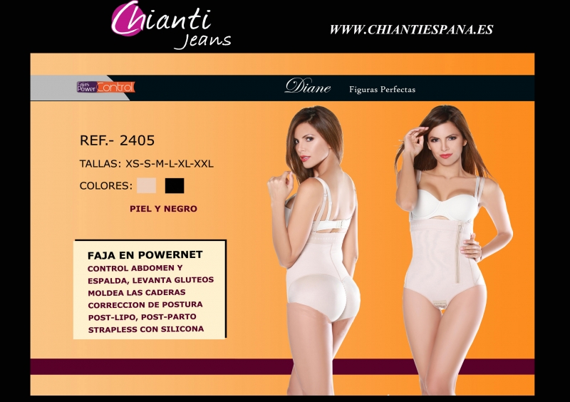 Ref 2405 Faja body Strapless Diane en powernet colombiana