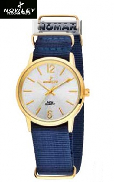 Reloj Nowley Navy Collection. Correa nylon, sumergible 30m. Grabado tapa gratis