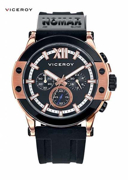 Reloj Viceroy de hombre negro y Ip rosa.  Grabado tapa gratis