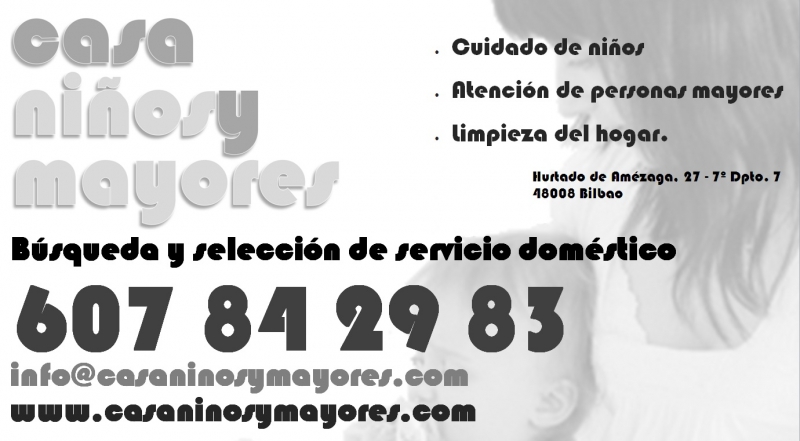 casaniñosymayores - Agencia de Servicio Doméstico - Empleadas de Hogar