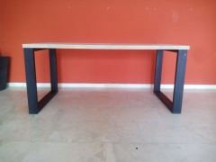 Mesa industrial comedor madera forja hiperhogares