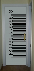 Iman gigante para decorar puertas con diseno de codigo de barras en blanco y negroincluye la tiras de original