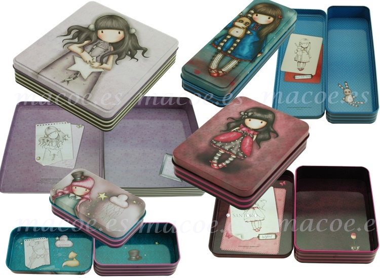 Set de 4 cajas metlicas Hush Little Bunny, Ladybird, The Dreamer, All These Words   Gorjuss by Sant