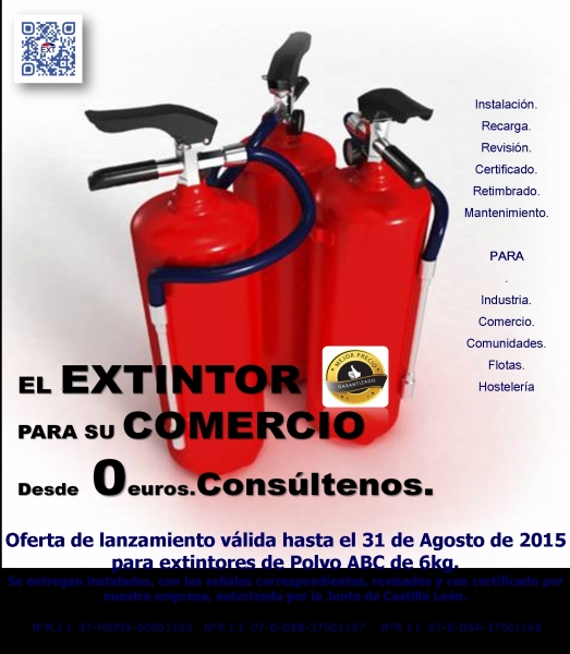 Extinsa, m2. Oferta de lanzamiento. Extintores a coste cero.