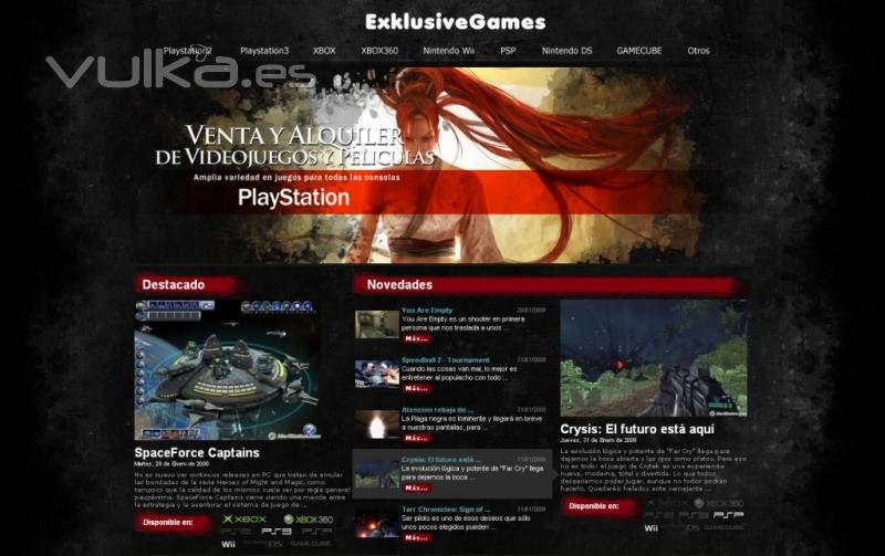 Web de alquiler de videojuegos y peliculas