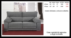 Sofá en oferta. Elige entre un gran muestrario de tapicerías en nuestra tienda de Madrid.