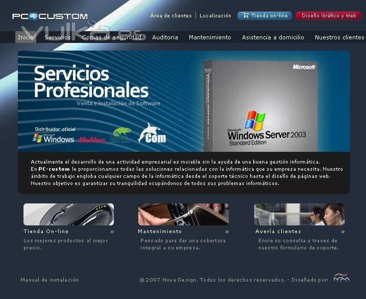 Web de Pccustom - Tienda de informtica (www.pccustom.es)