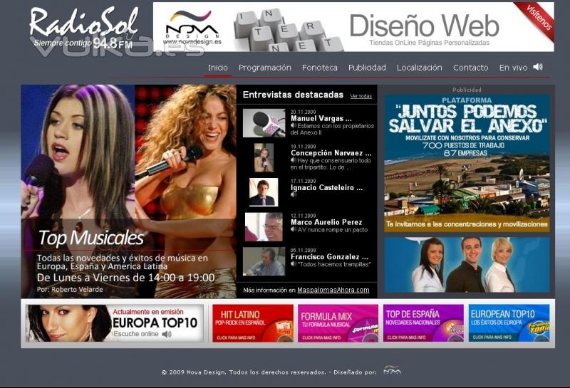 Web de RadioSol - Radio de Gran Canaria con radio online (www.radiosolmaspalomas.com)
