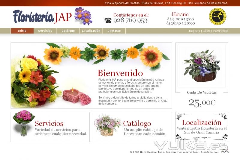Web de la Floristeria Jap (www.floristeriajap.com)