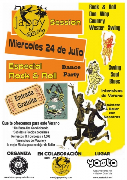 Jappy Swing Session. Especial Rock & Roll. Mircoles 24 Junio.