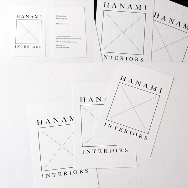 Diseo de las tarjetas de visita de Hanami Interiors