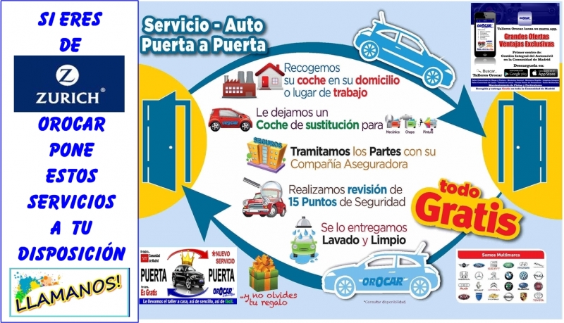 Talleres Orocar, Servicio Auto-Puerta a Puerta, Coche de Sustitucin Gratis, Revisiones y Mantenimie