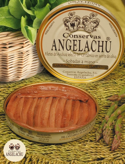 FILETES DE ANCHOAS LATAS RO.180 Y RO.550 CONSERVAS ANGELACHU