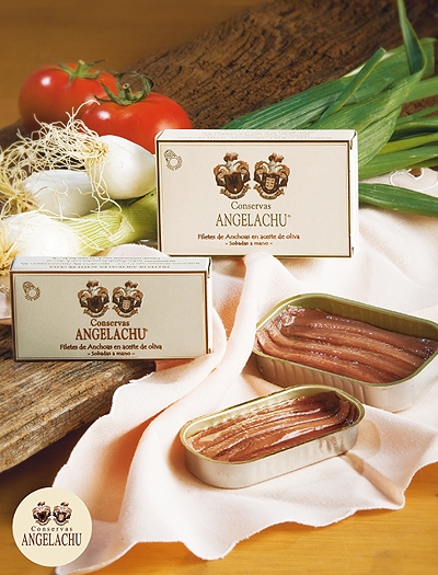 FILETES DE ANCHOAS LATAS RR.50 Y RR.90 CONSERVAS ANGELACHU