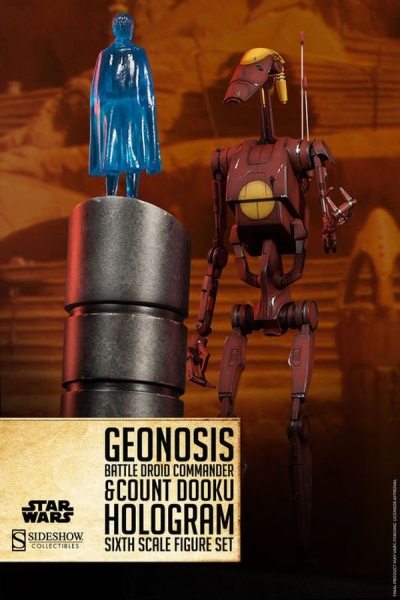 Figura 1/6 Comandante droide de la batalla de Geonosis & Holograma del Conde Dooku 30 cm