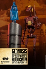 Figura 1/6 comandante droide de la batalla de geonosis & holograma del conde dooku 30 cm