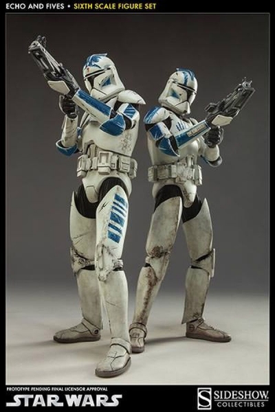 Pack de 2 Figuras 1/6 Clone Troopers Echo & Fives 32 cm