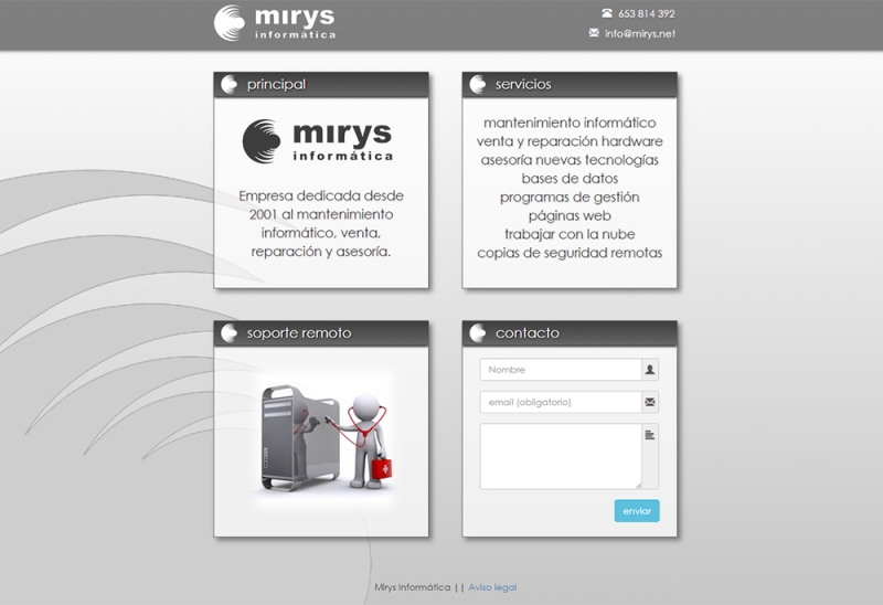 Web empresa de mantenimiento informático Mirys