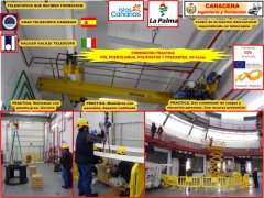 Formacion practica prl puente-grua, polipastos y pescantes en telescopios: grantecan y galileo galil