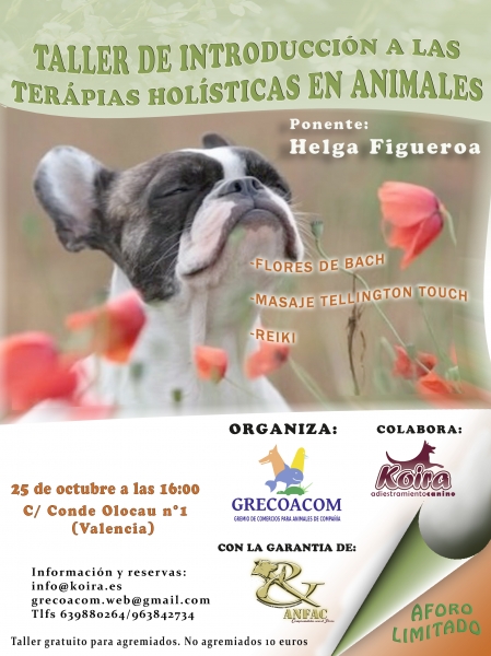 Taller de Terapias Holsticas, organizado por KOIRA Educacin Canina